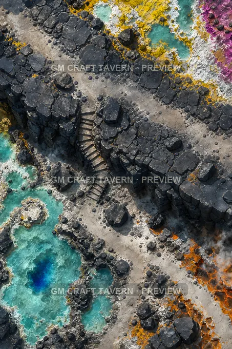 Aperçu de la battlemap Champs volcaniques et sources chaudes — belvédère