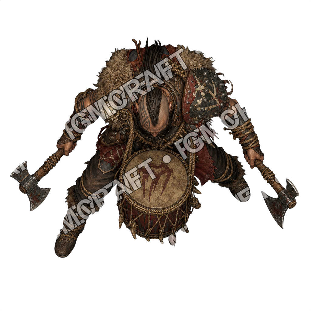 Chaotic Raider Vessel Drum Berserker top-down token preview