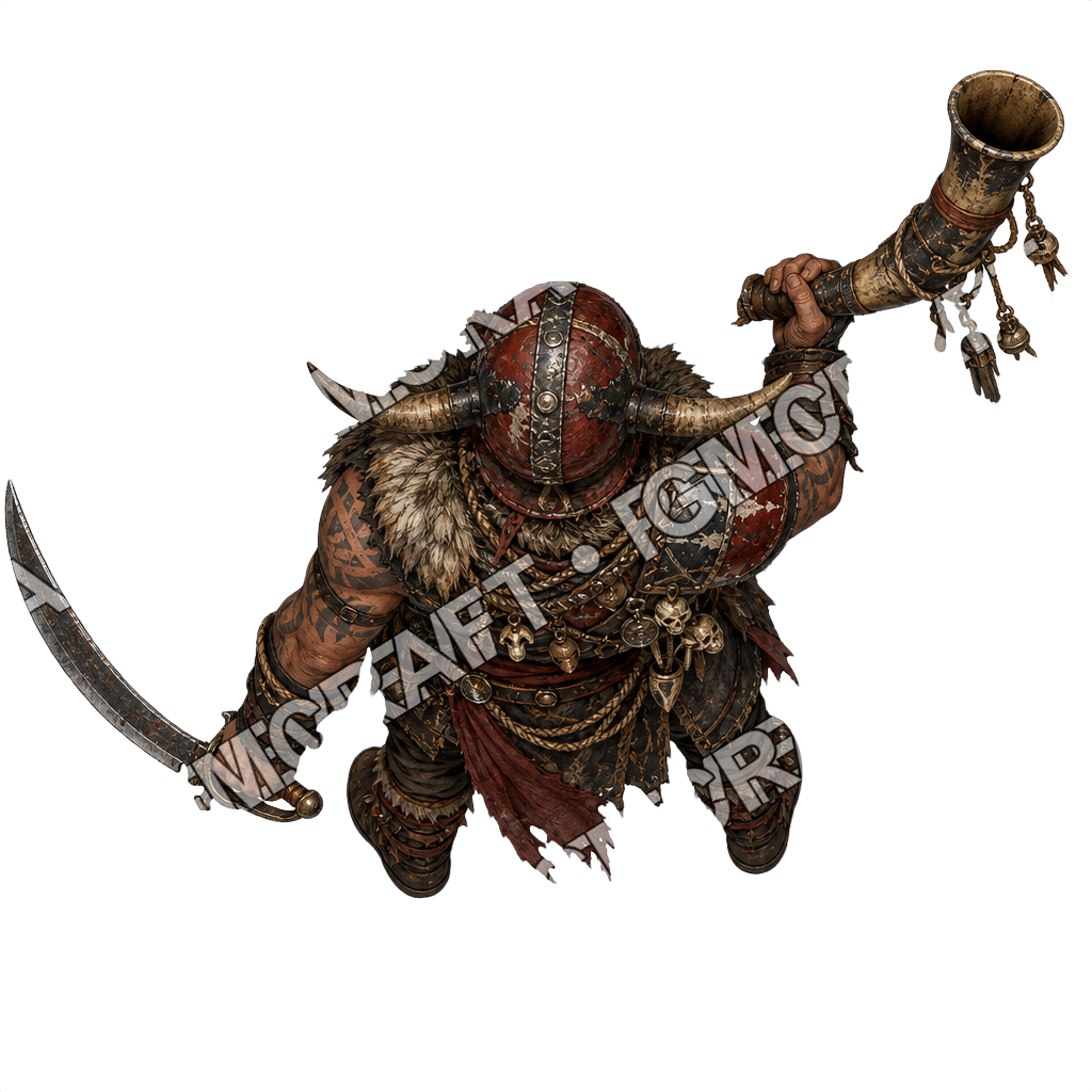 Chaotic Raider Vessel Horn Helmsman top-down token preview