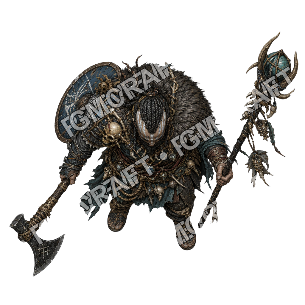 Chaotic Raider Vessel Shaman Of Storms top-down token preview
