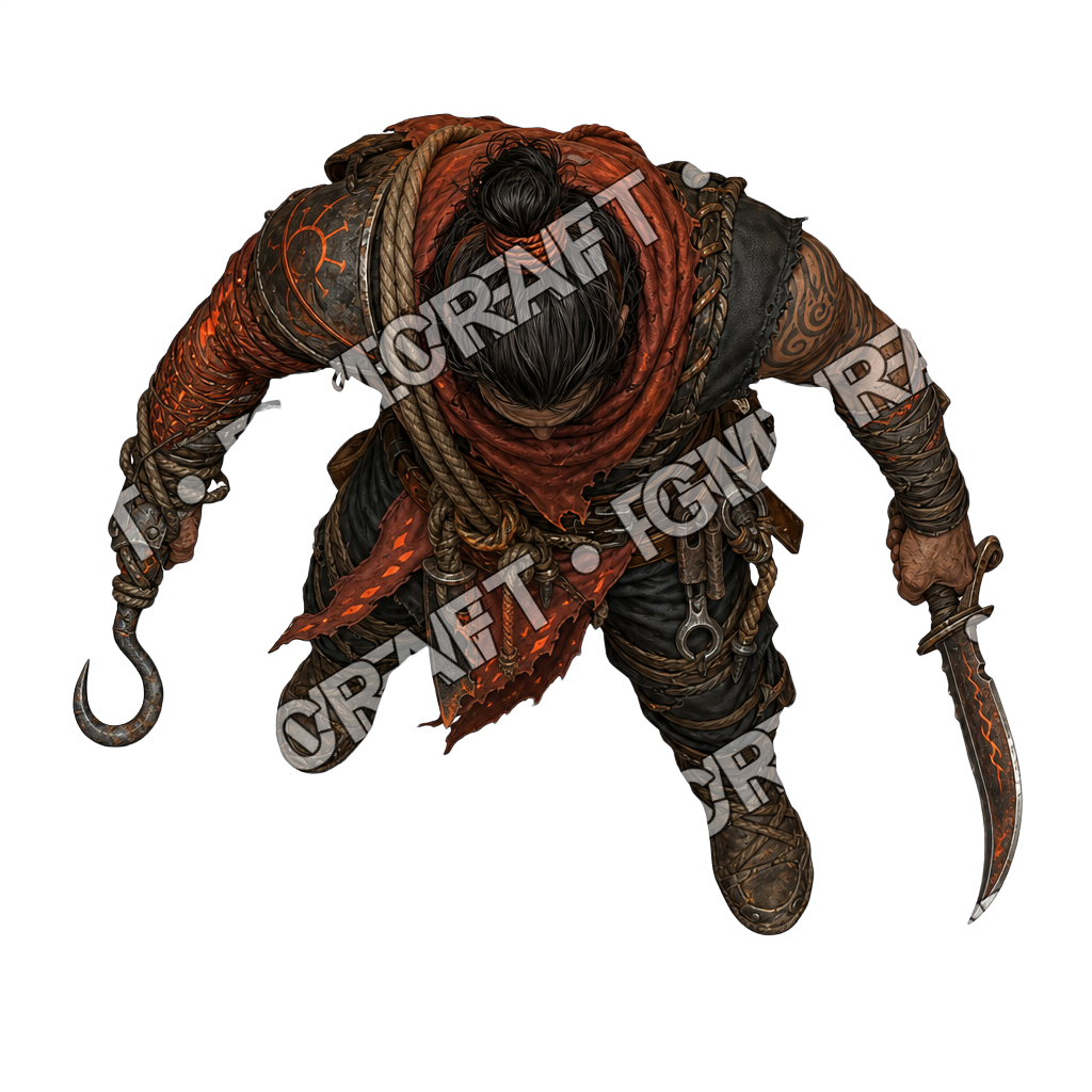 Fire Giant Warship Deckhand Raider top-down token preview