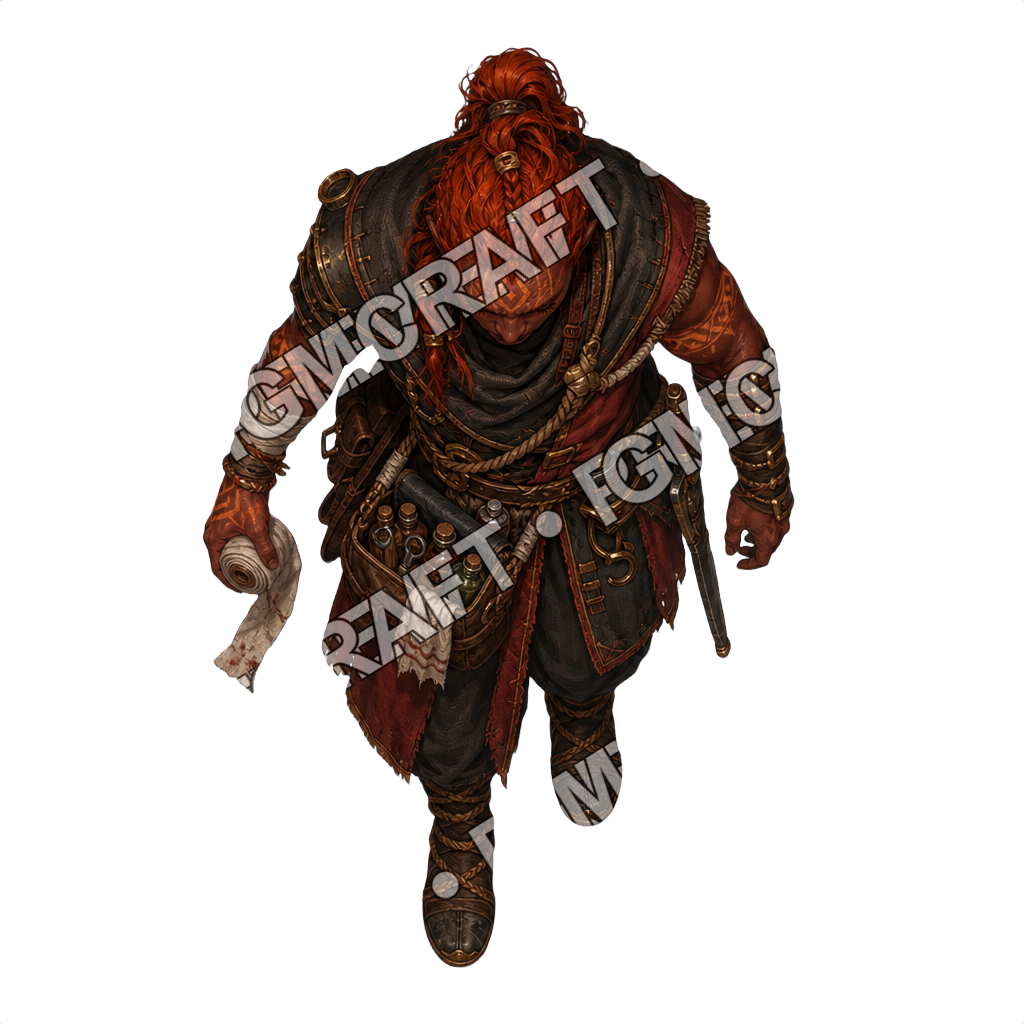 Fire Giant Warship Healer top-down token preview