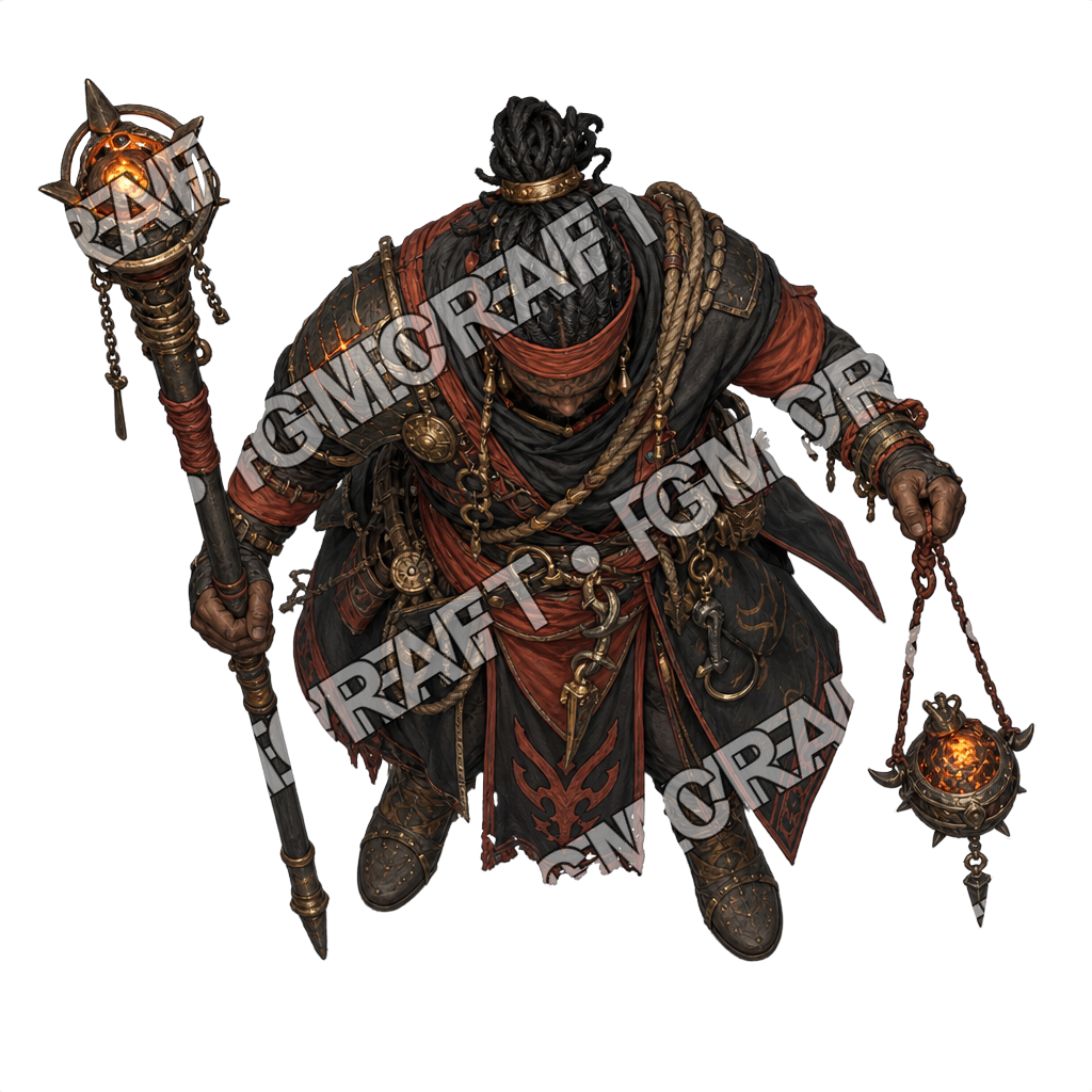 Fire Giant Warship Mage Or Priest top-down token preview