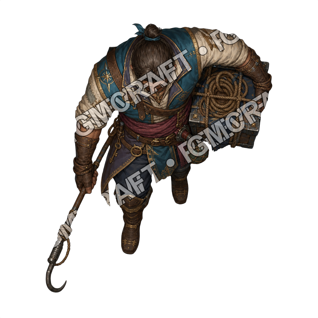 Floating Treasury Ship Cargo Laborer top-down token preview