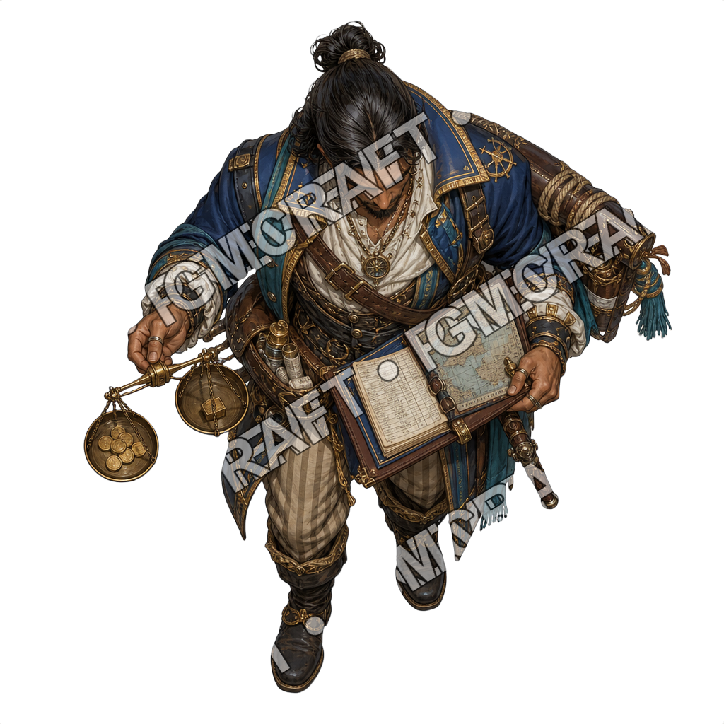 Floating Treasury Ship Deck Broker top-down token preview