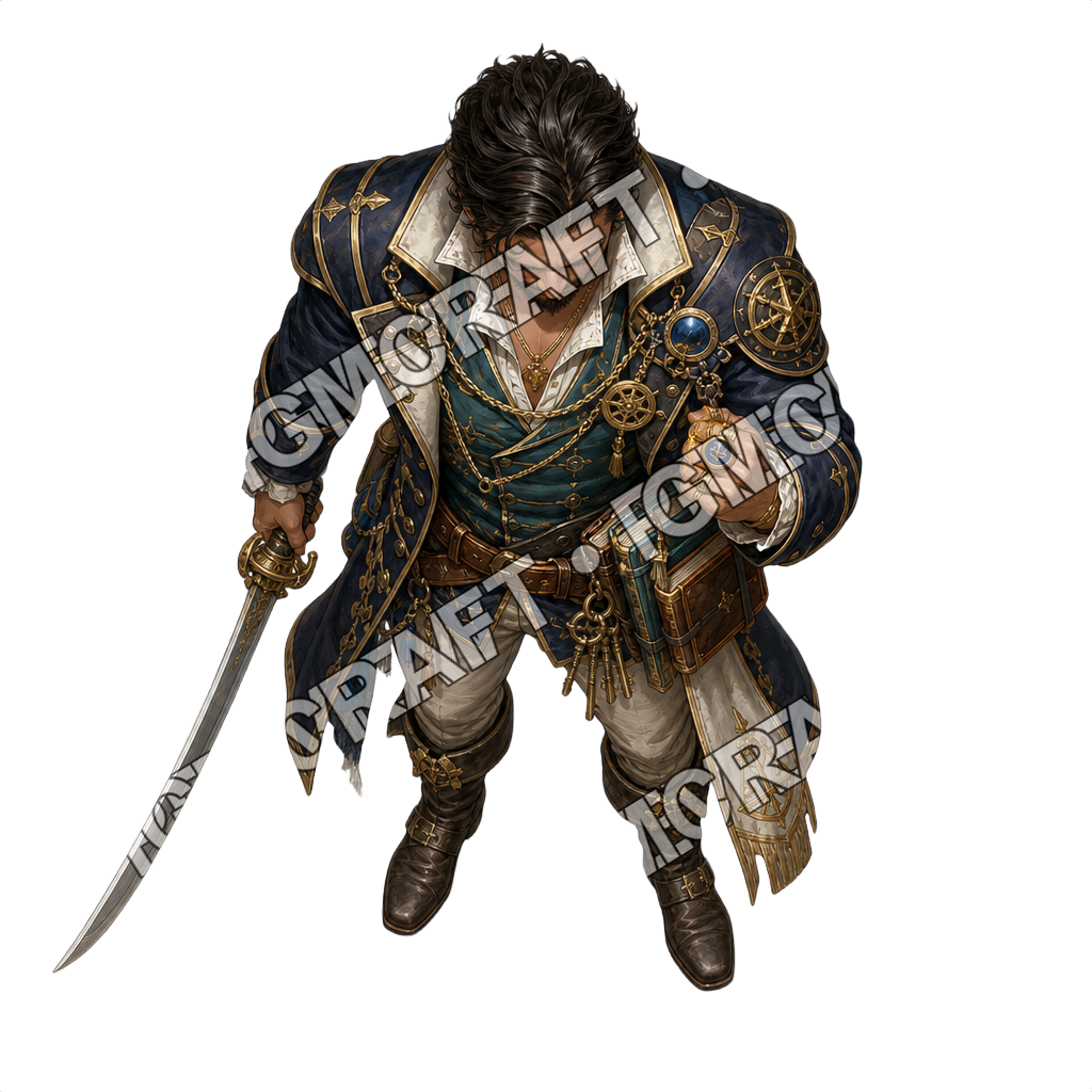 Floating Treasury Ship Guild Captain top-down token preview