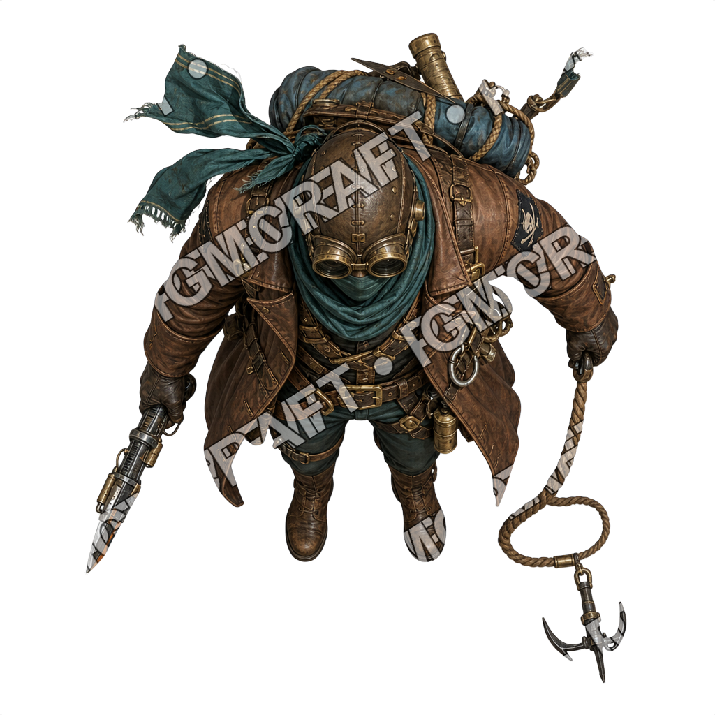 Flying Pirate Sloop Salvage Diver top-down token preview
