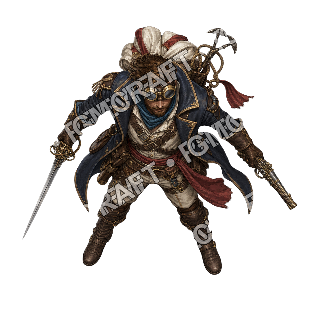Flying Pirate Sloop Sky Captain top-down token preview