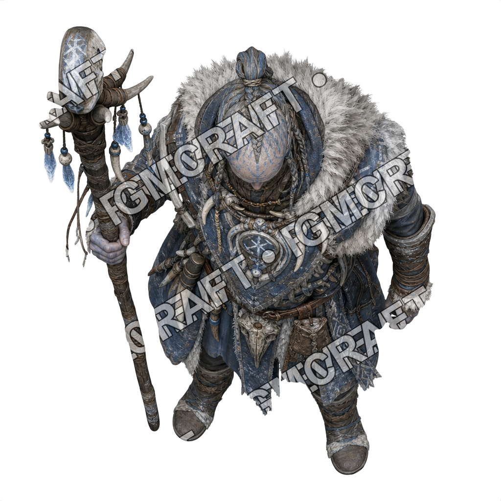 Frost Giant Longboat Frost Shaman top-down token preview