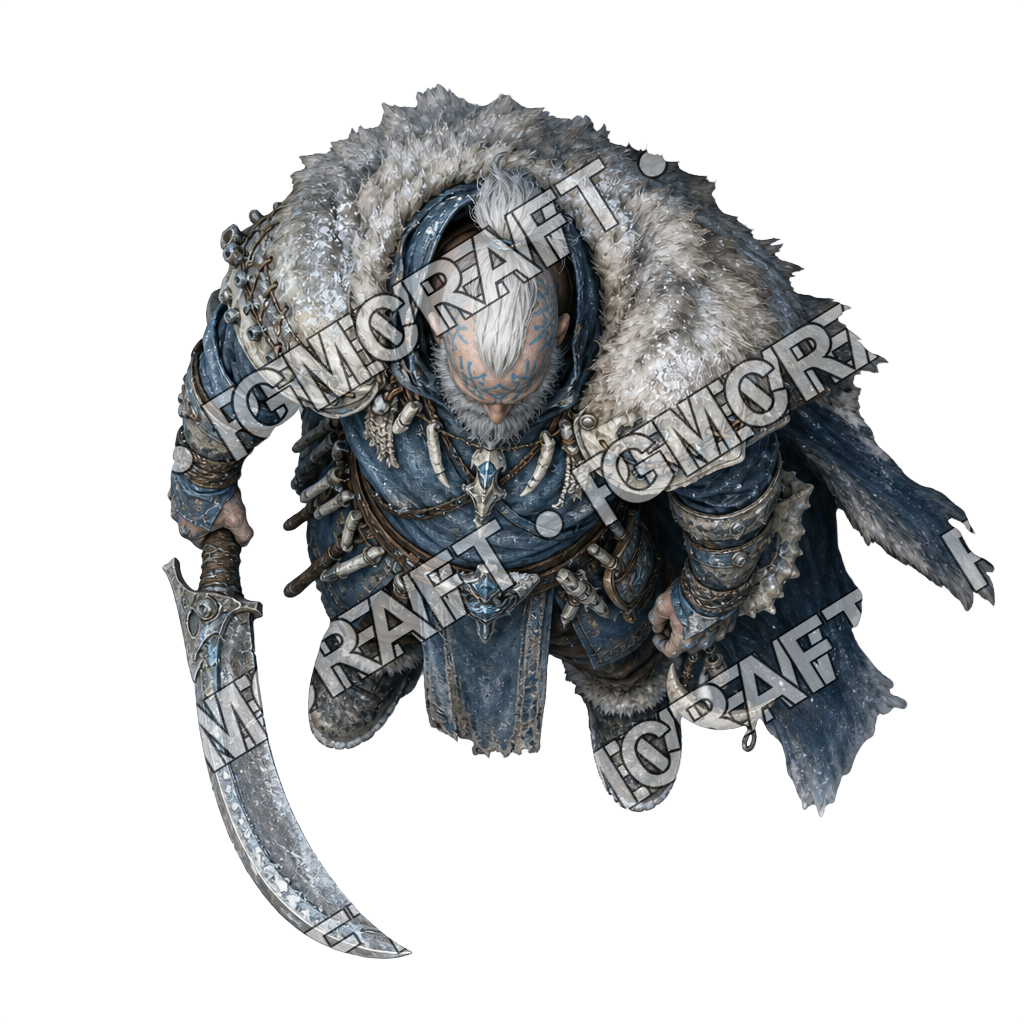 Frost Giant Longboat Ice Captain top-down token preview
