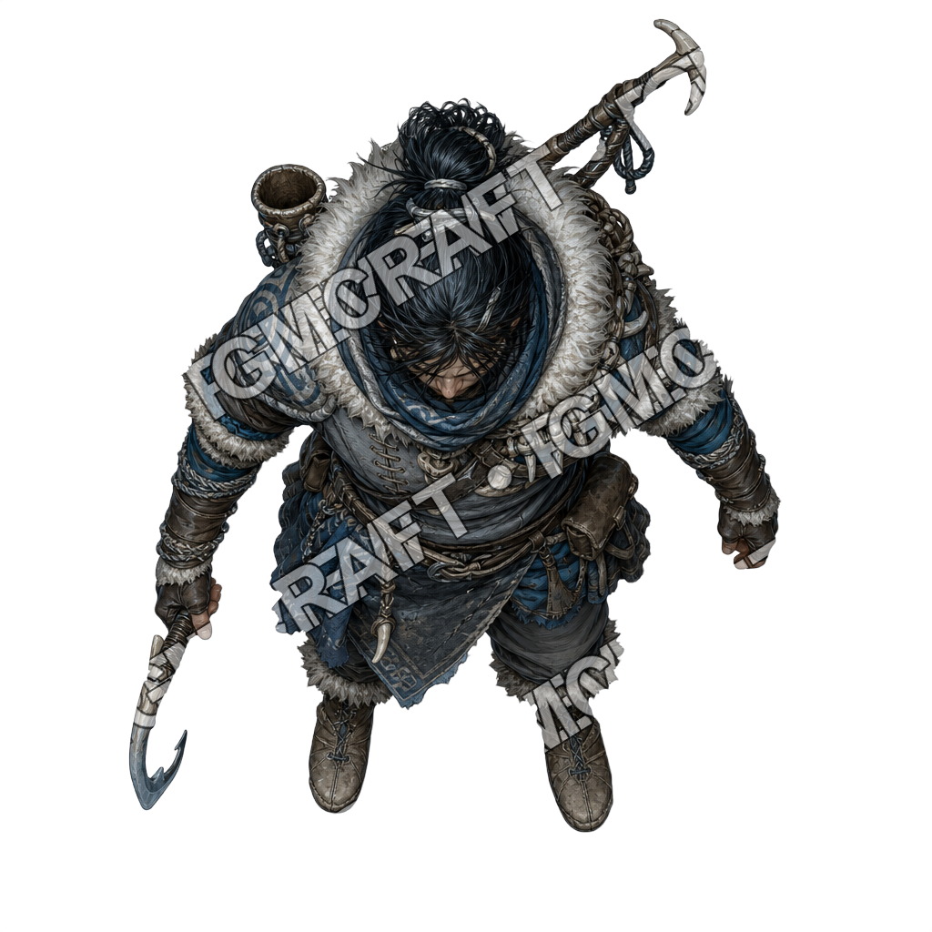 Frost Giant Longboat Seal Scout top-down token preview