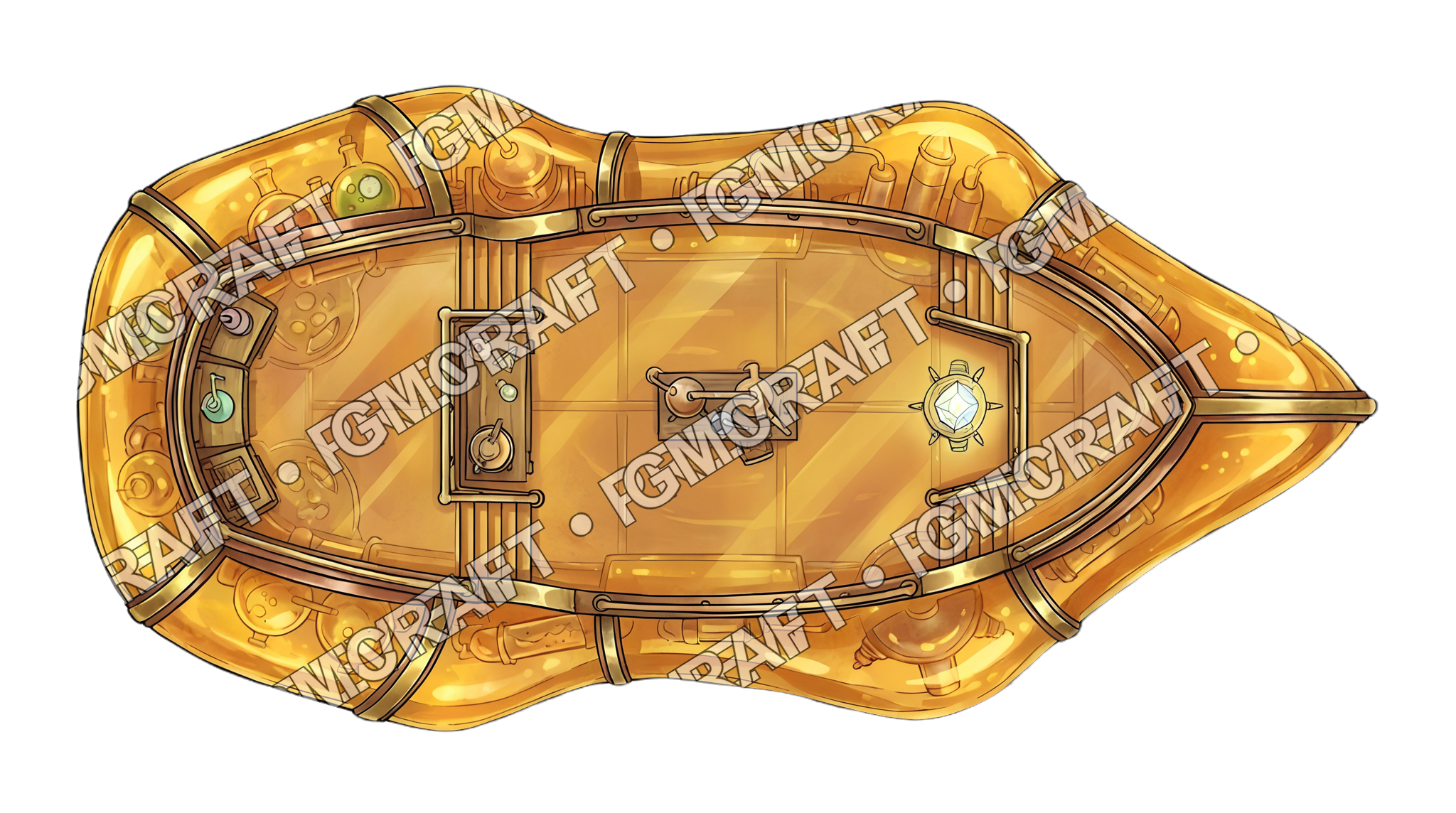 Gilded Royal Skiff top-down token preview