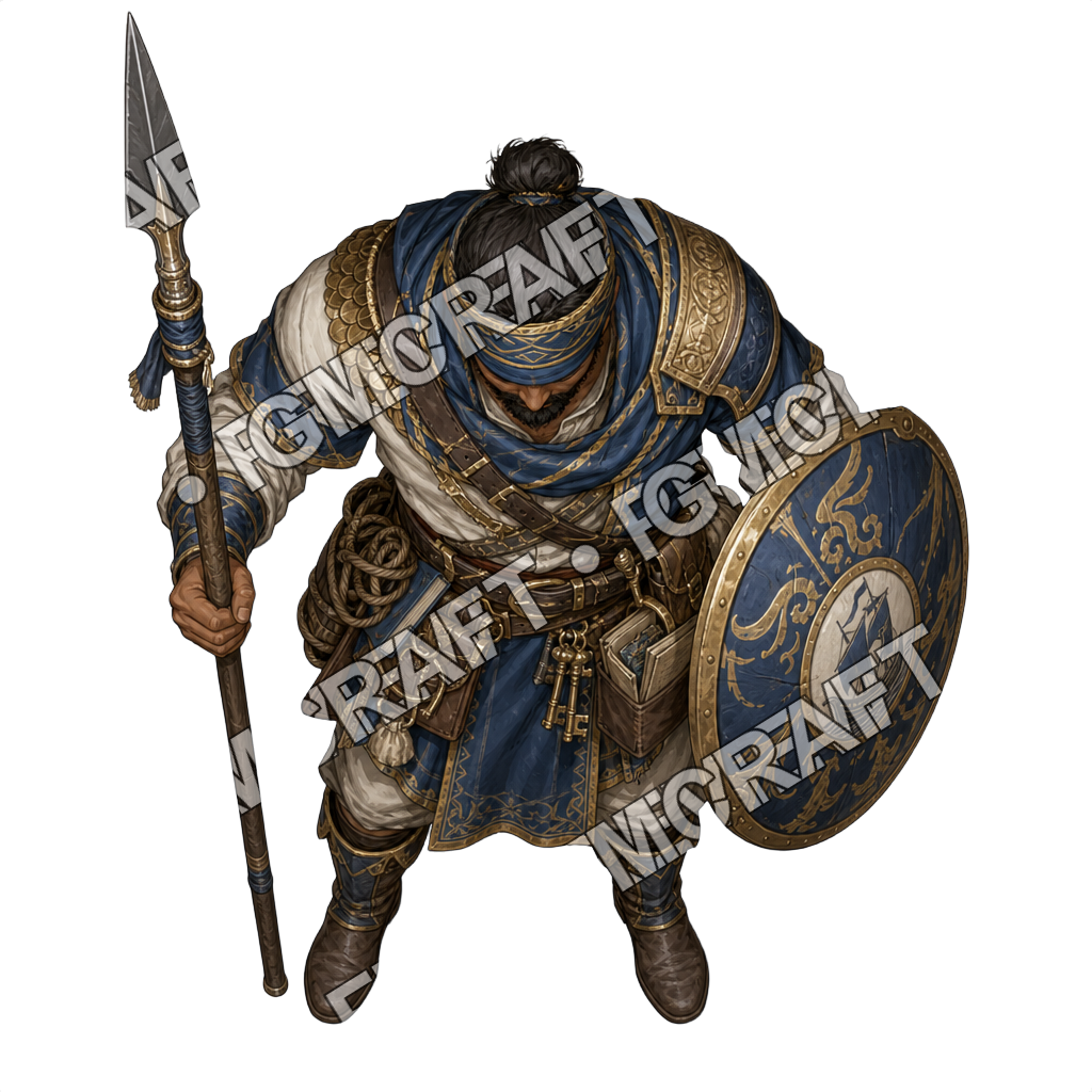 Gilded Royal Skiff Caravan Guard top-down token preview