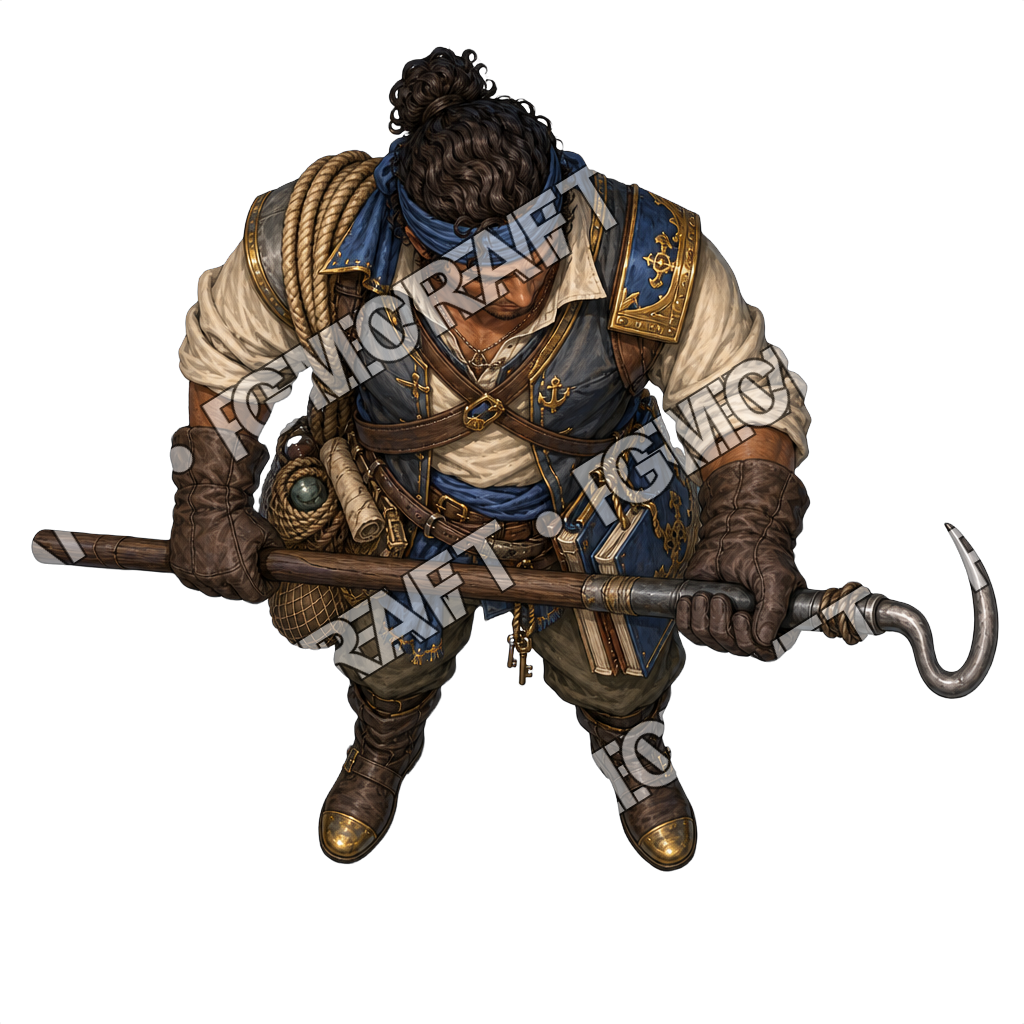 Gilded Royal Skiff Cargo Laborer top-down token preview
