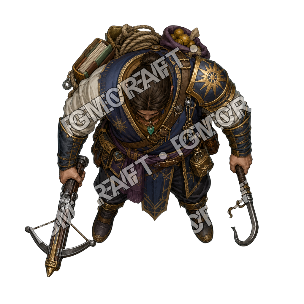 Gilded Royal Skiff Crossbow Watchman top-down token preview