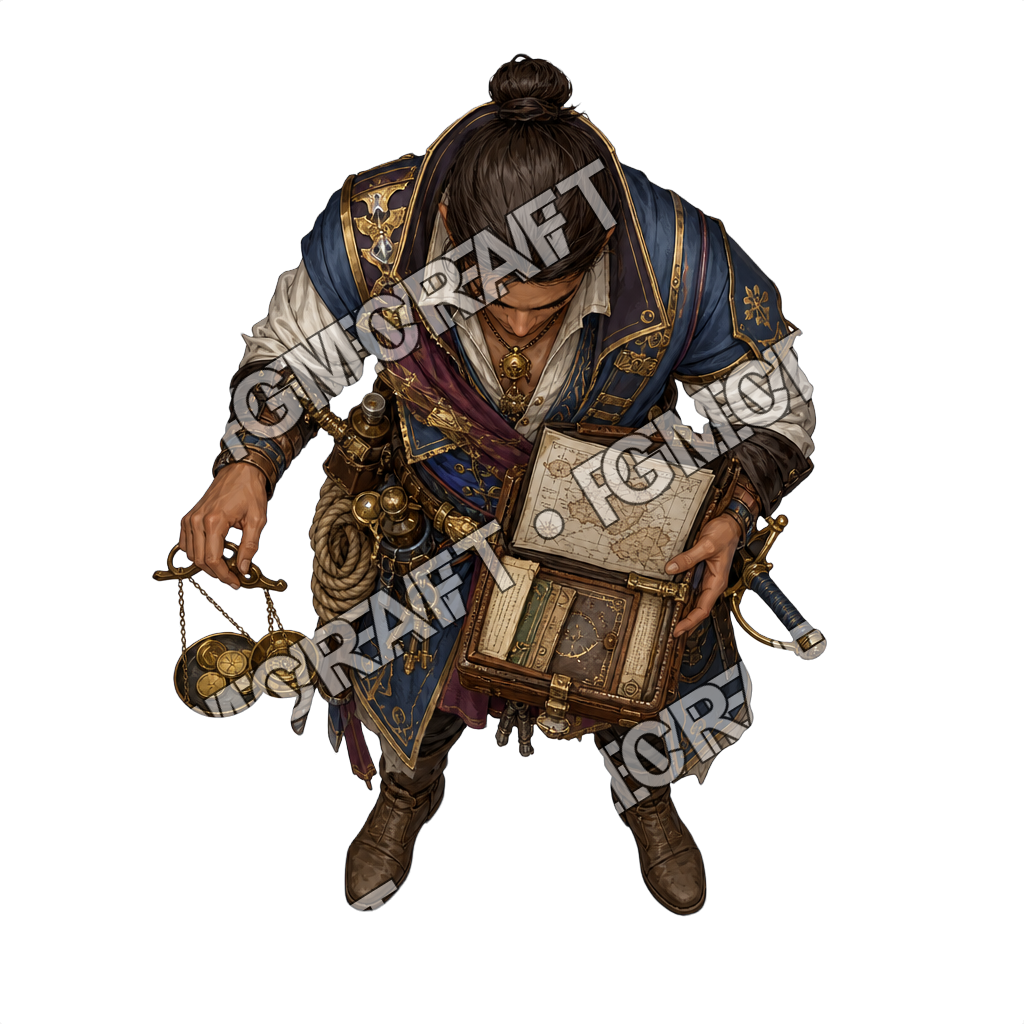 Gilded Royal Skiff Deck Broker top-down token preview