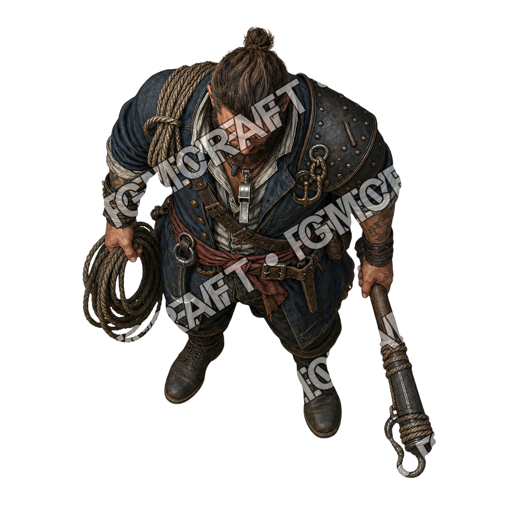 Heavy Iron Bound Barge Bosun top-down token preview