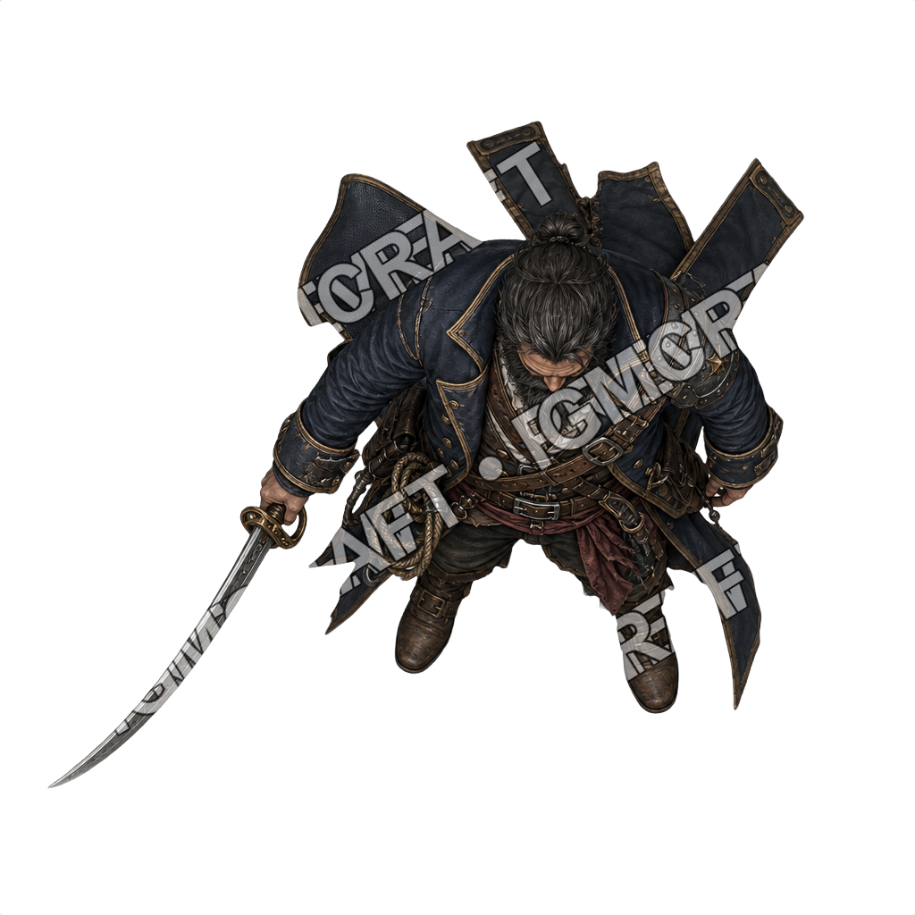 Heavy Iron Bound Barge Captain top-down token preview