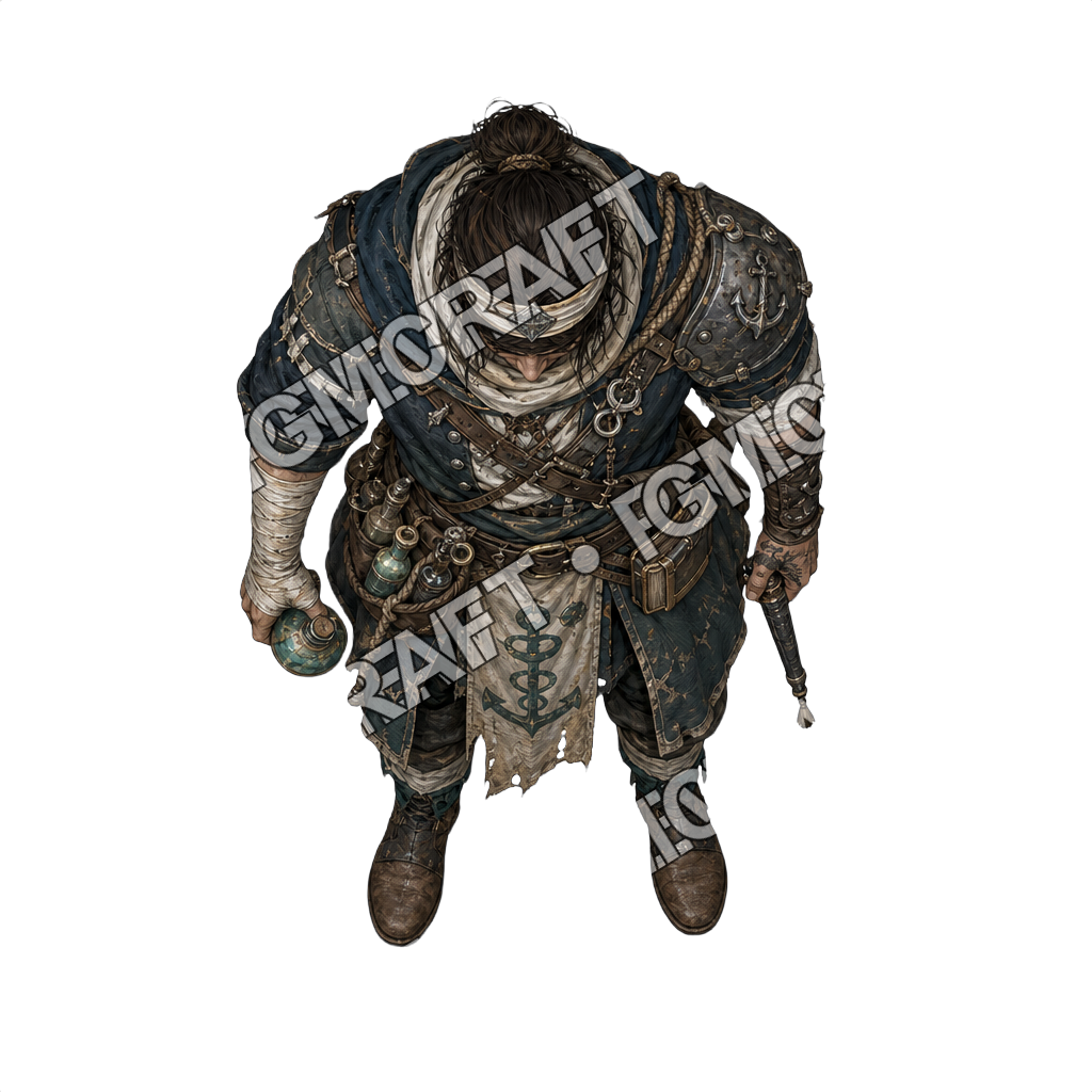 Heavy Iron Bound Barge Healer top-down token preview