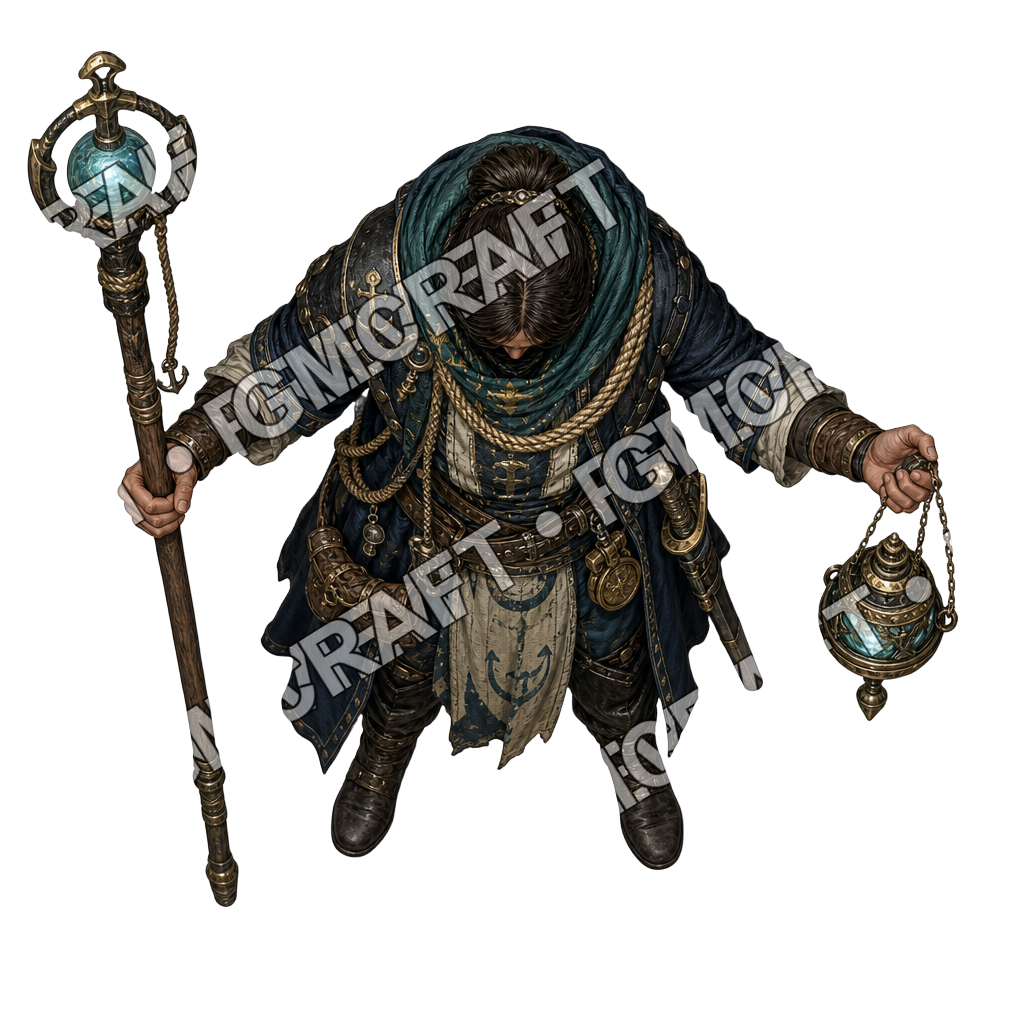 Heavy Iron Bound Barge Mage Or Priest top-down token preview