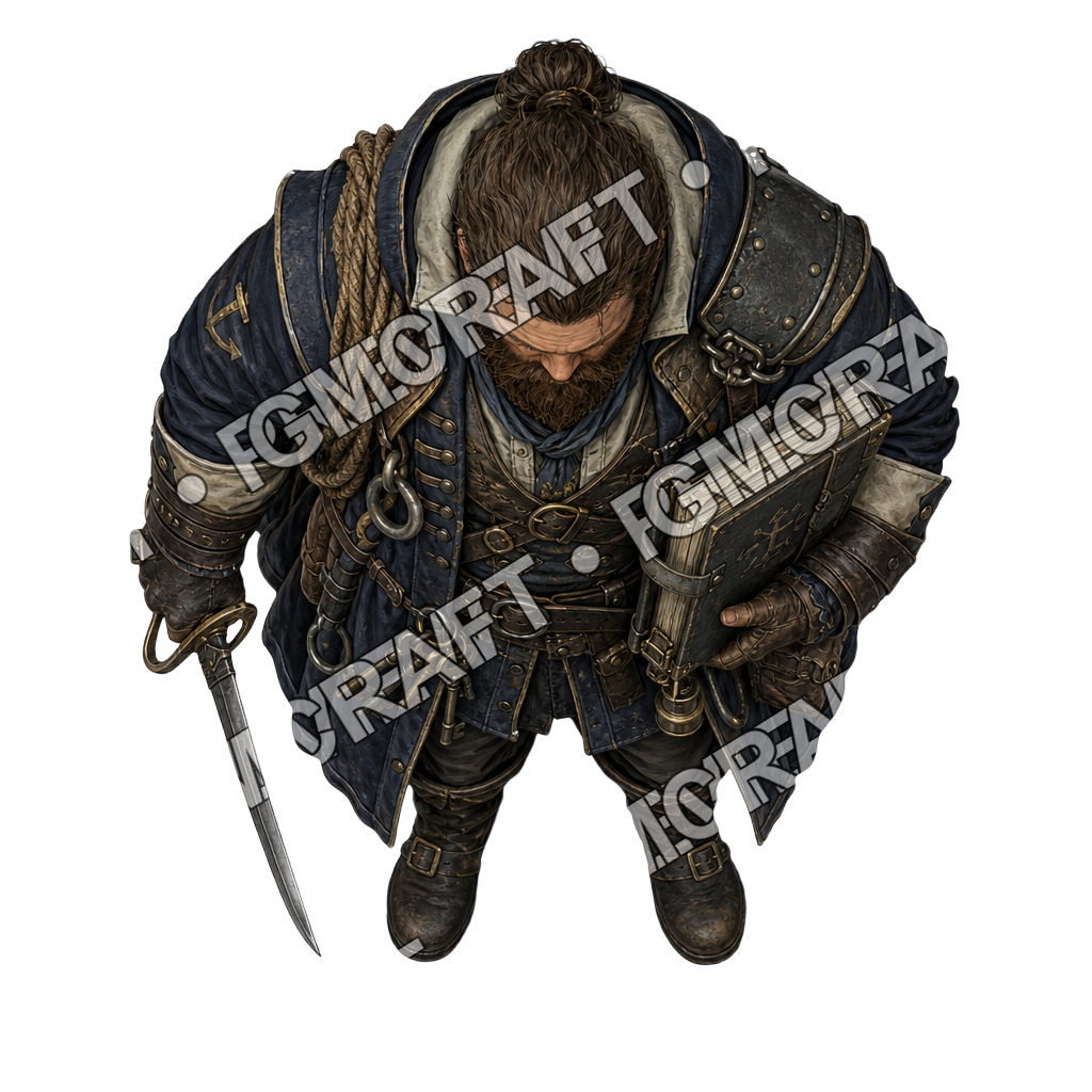 Heavy Iron Bound Barge Quartermaster top-down token preview