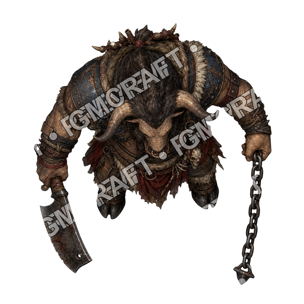 Heavy Minotaur Bireme First Mate Brute top-down token preview