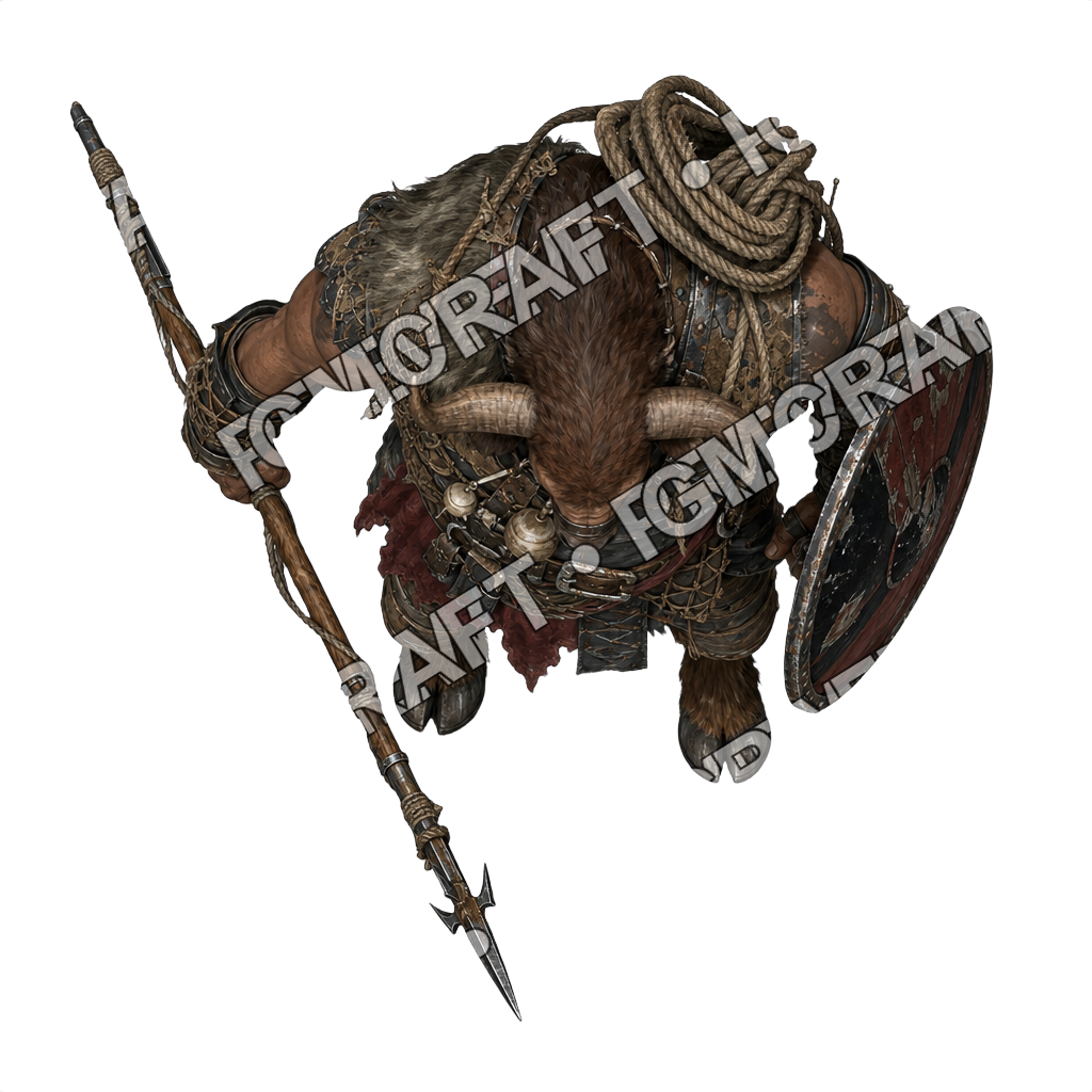 Heavy Minotaur Bireme Harpoon Hunter top-down token preview