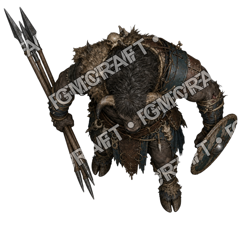 Heavy Minotaur Bireme Javelin Skirmisher top-down token preview