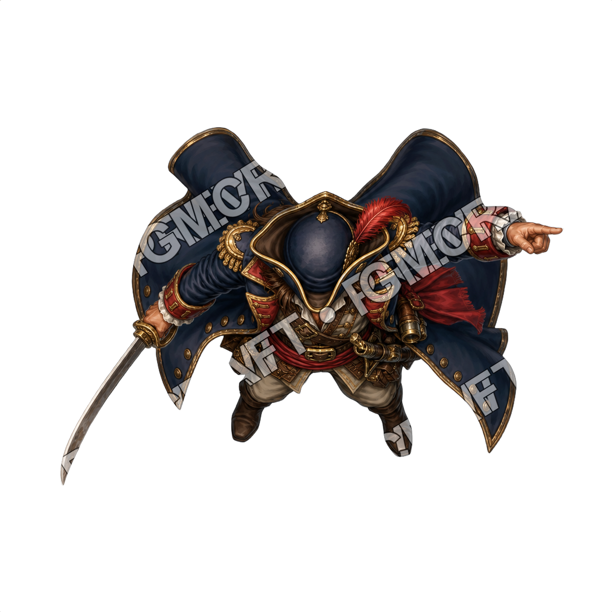 Supply Skiff Captain top-down token preview