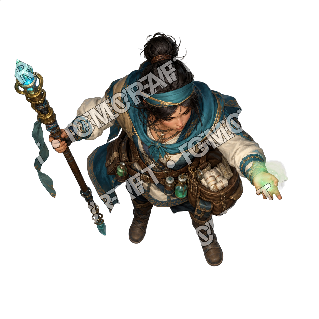 Supply Skiff Healer Or Mage top-down token preview