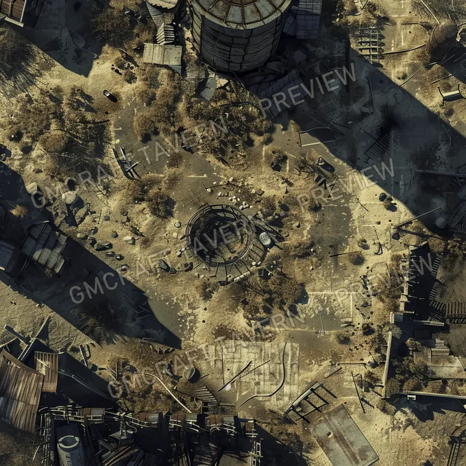 Aperçu de battlemap : A Wasteland With A Mega Nuclear