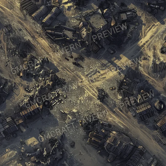 Aperçu de battlemap : Eerie Expanse A Desolate Wastela