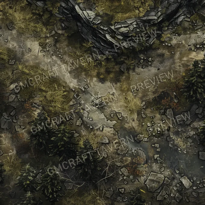 Aperçu de la battlemap « Haunted Highlands A Rugged And F »