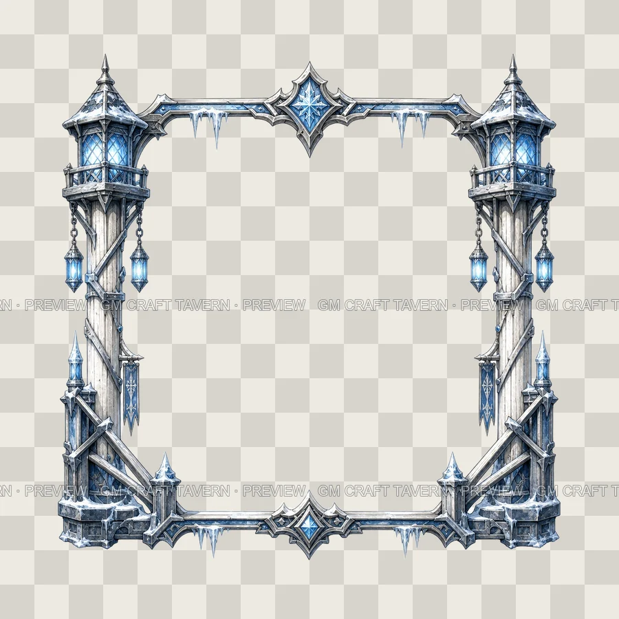 Frost Lantern Post Borders product preview 2