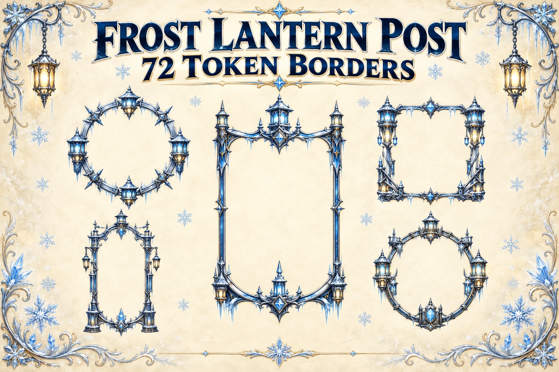 72 Frost Lantern Post Token Borders