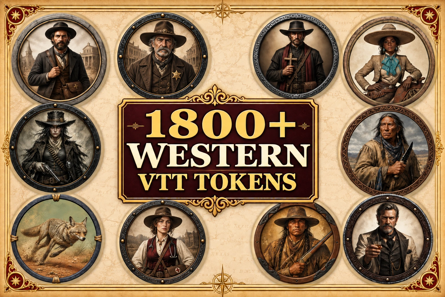 Aperçu du produit Western RPG Tokens