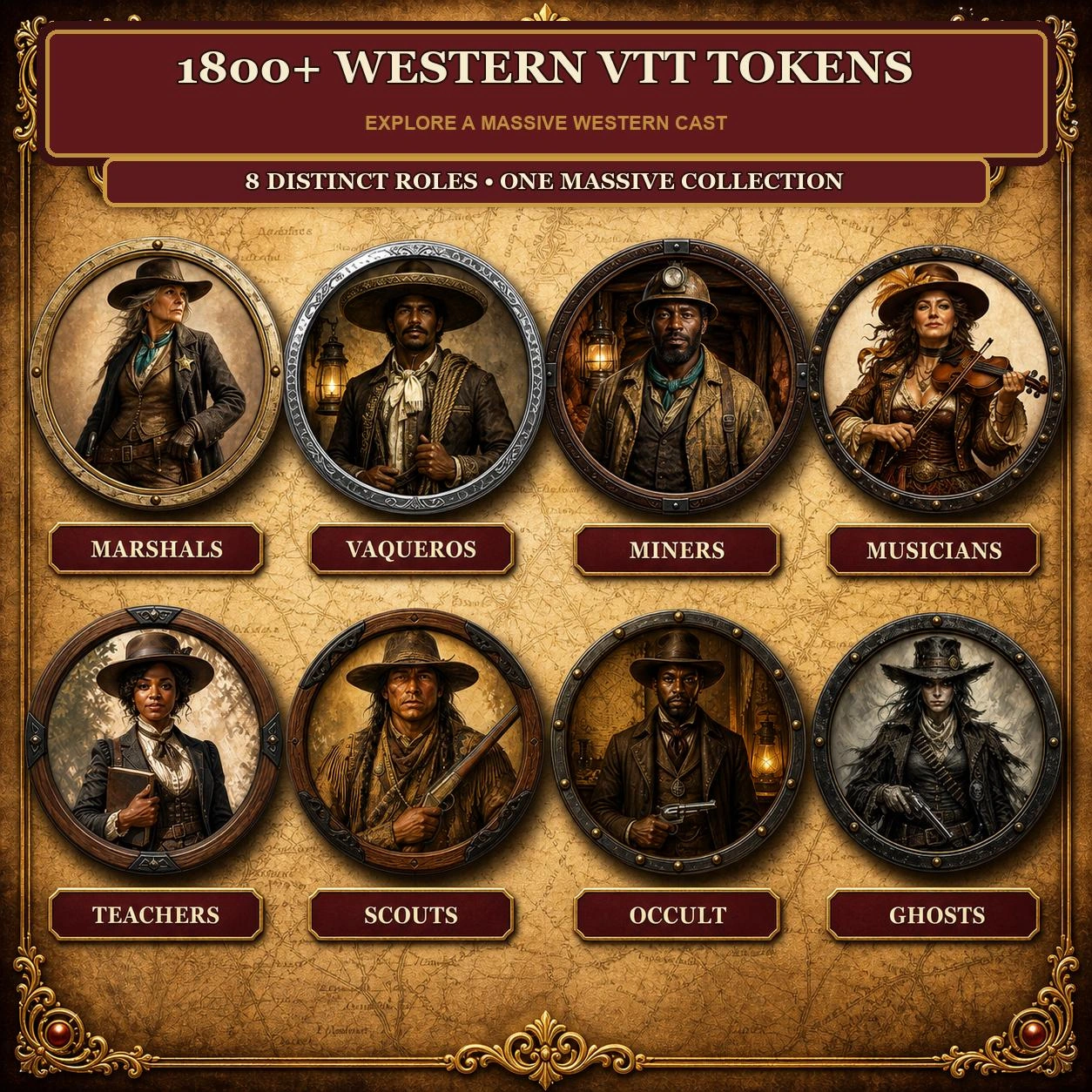 Aperçu du produit Western RPG Tokens 3
