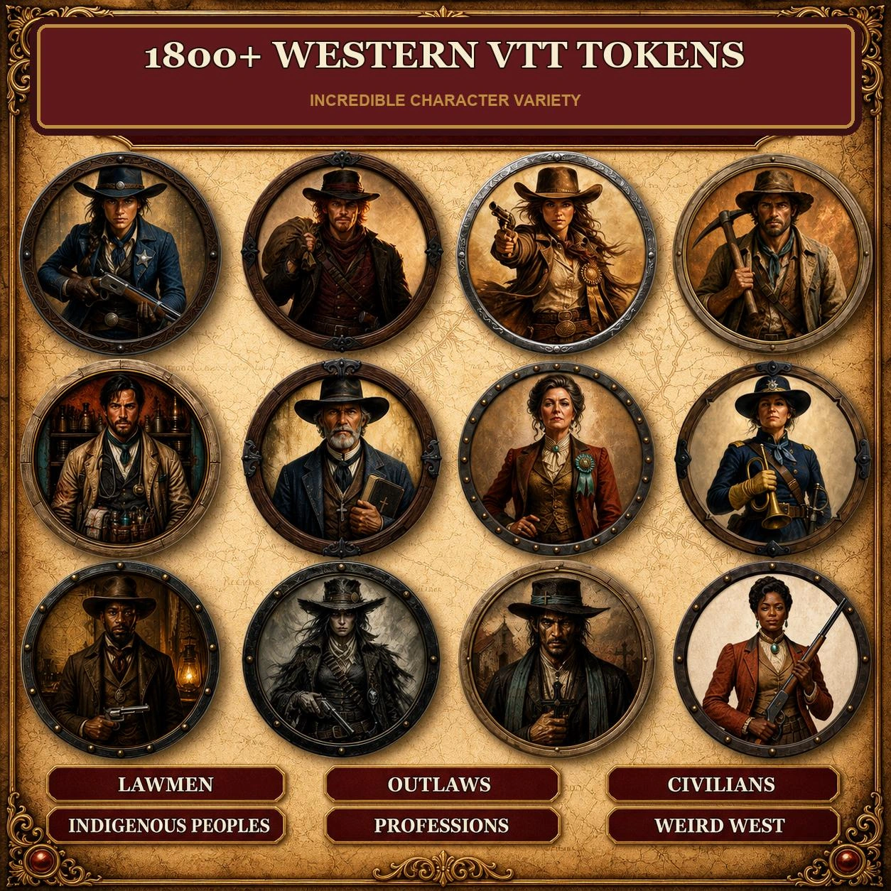 Aperçu du produit Western RPG Tokens 2