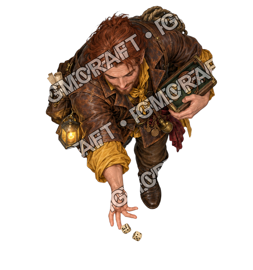 Pirate Ocean 0094 Dice Player Candlelight Topdown Token top-down token preview