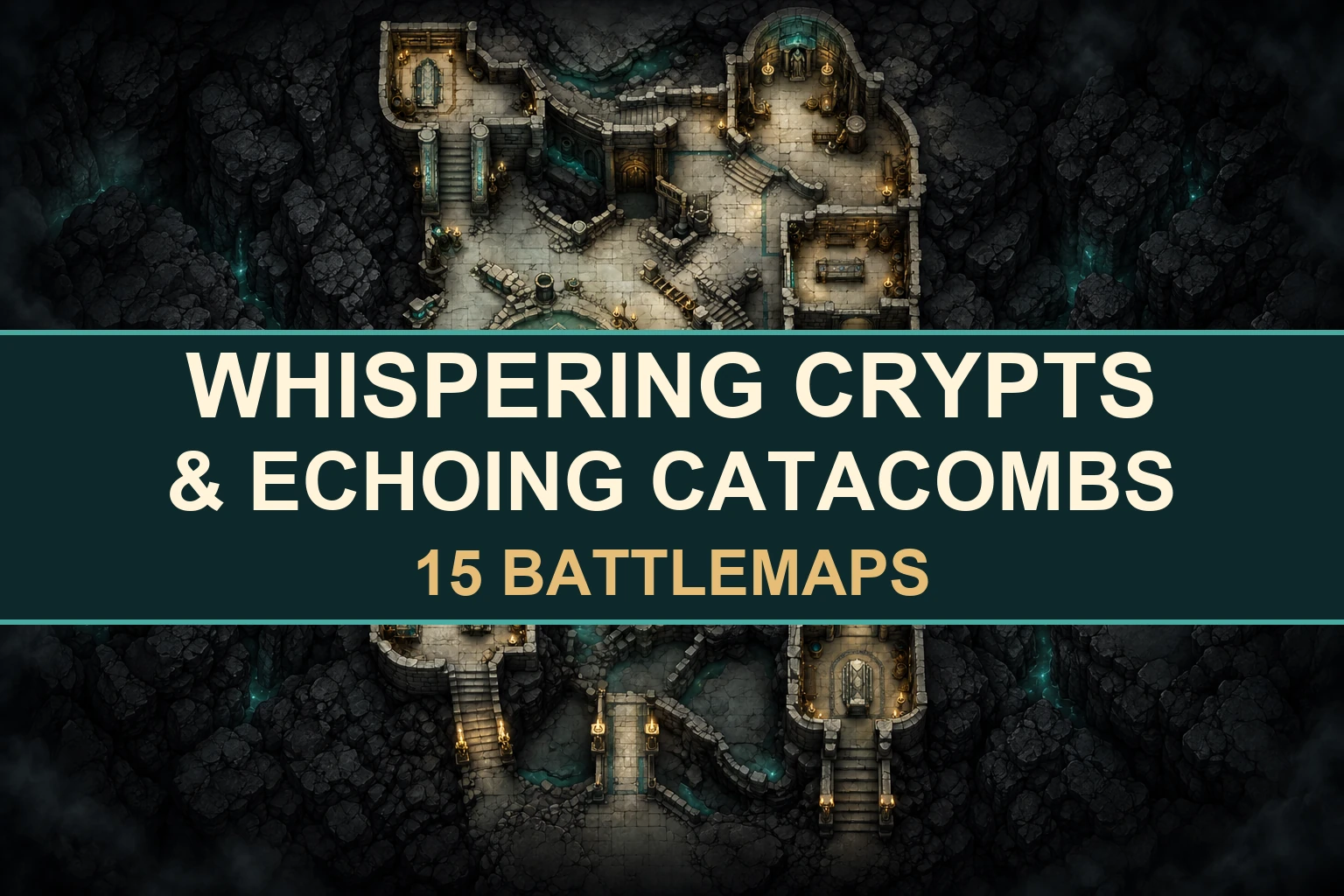 Whispering Crypts And Echoing Catacombs — 15 Battlemaps