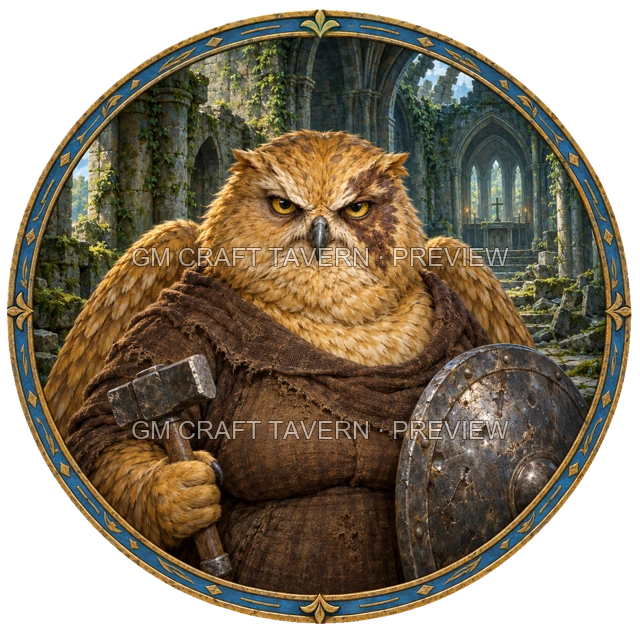 Aperçu du token vu du dessus de Grom Mossridge - Paladin