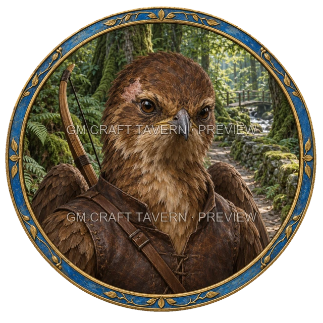 Aperçu du token vu du dessus de Besha Mossridge - Rôdeur