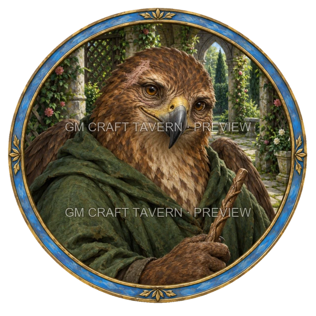 Aperçu du token vu du dessus de Varka Ironwell - Occultiste