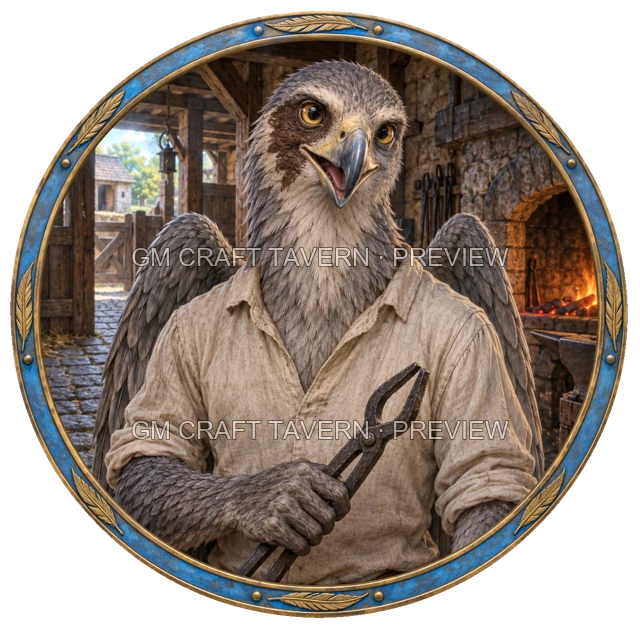 Varka Westmere - aperçu de token de forgeron vu du dessus
