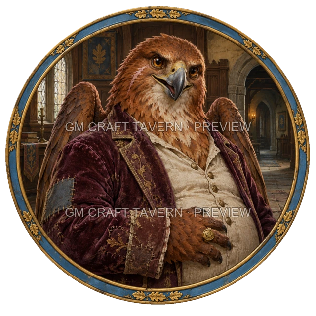 Varka Oakbend - aperçu de token de noble vu du dessus
