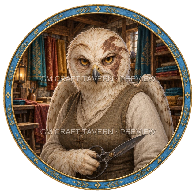 Durg Oakbend - aperçu de token d’artisan vu du dessus