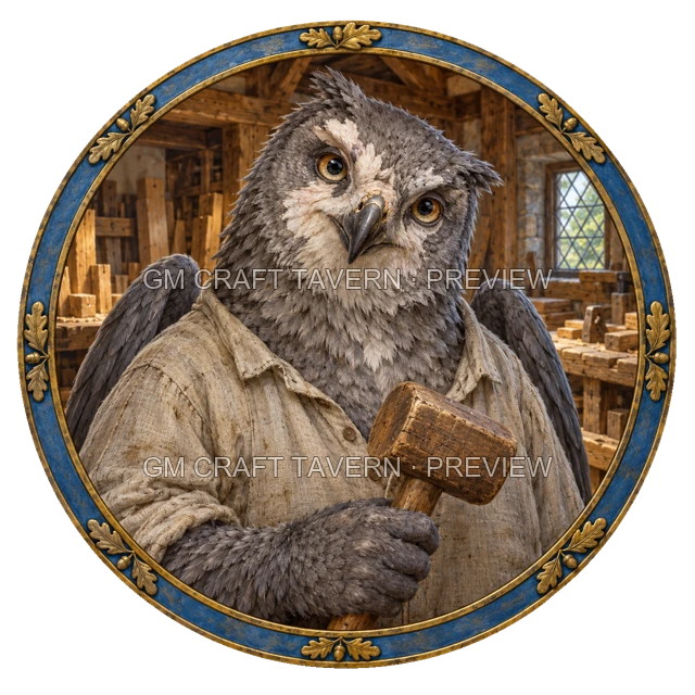 Morga Oakbend - aperçu de token d’artisan vu du dessus