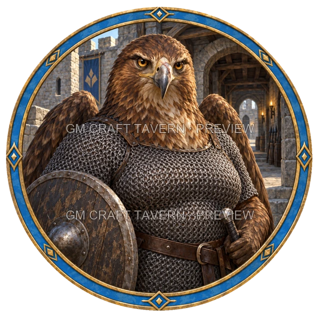 Grom Redcliff - aperçu de token de combattant vu du dessus