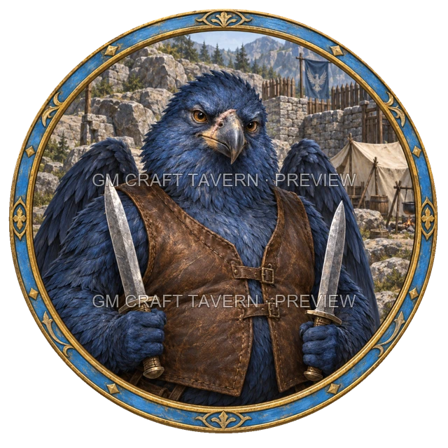 Durg Clearwell - aperçu de token de combattant vu du dessus