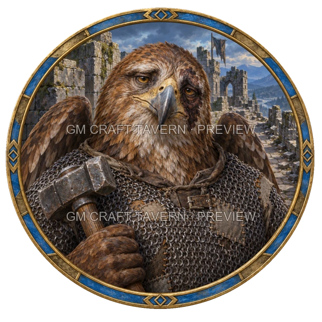 Morga Clearwell - aperçu de token de combattant vu du dessus